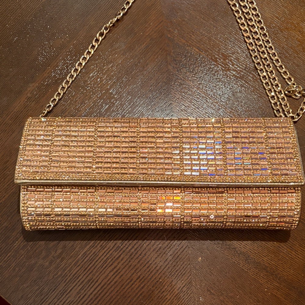 Elegant Pink Gold Clutch Bag